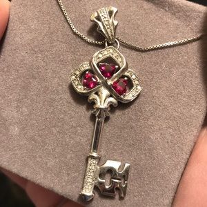 Ruby key necklace
